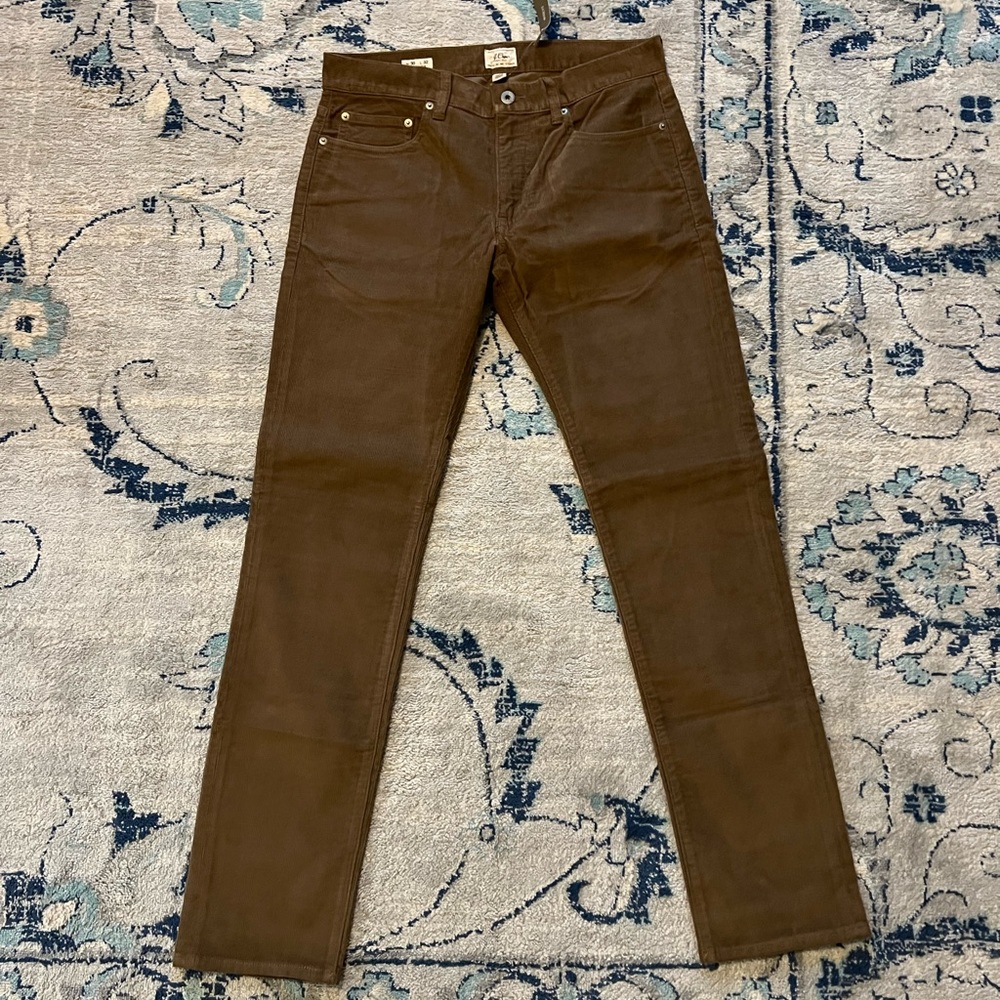 J Crew 484 Slim-fit pant in corduroy in shade Peanut Khaki